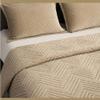 FCBFJSW Luxury Velvet Quilt Set Queen King Size, Lightweight Reversible Velvet Comforter Set, Bedspread Coverlet Quilted Bedding Set with Pillow Shams Camel 240x250cm view 2