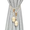 Curtain Holdbacks Boho Tiebacks for Drapes, Farmhouse Cotton Rope Adjustable Tie Backs with Rustic Cute Wood Acorn, Curtain Accessories Holders for Indoor Outdoor Use, Set of 4 view 1