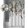 Christmas Bathroom Shower Curtains with 12 Hooks Polyester Waterproof Shower Curtain for Stalls and Bathtubs Winter Eucalyptus Leaves Snow Berry White Decorative Bathroom Privacy Curtain 72x84 Inches view 2