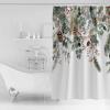 Christmas Bathroom Shower Curtains with 12 Hooks Polyester Waterproof Shower Curtain for Stalls and Bathtubs Winter Eucalyptus Leaves Snow Berry White Decorative Bathroom Privacy Curtain 72x84 Inches view 3