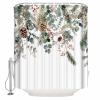 Christmas Bathroom Shower Curtains with 12 Hooks Polyester Waterproof Shower Curtain for Stalls and Bathtubs Winter Eucalyptus Leaves Snow Berry White Decorative Bathroom Privacy Curtain 72x84 Inches view 4