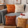 2Pack Pumpkin Fall Decorative Throw Pillow Covers 18*18 inches Autumn Throw Pillow Cases Soft Plush Faux Fur Wool Couch Cushion Case for Chair Sofa Bedroom Room Home Decor (Orange Pumpkin) view 4
