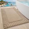 LUMI Bathroom Rugs Non Slip with Rubber Backing, Extra Soft Plush Microfiber Bath Rug Absorbent, Machine Washable Bath Mat Quick Dry for Tub, Shower, Hotel, Beige, 20"x32" view 3