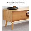 DEOPXF TV Bamboo TV Table with Sliding Door Modern Entertainment Center 140cm TV Stand Console Table for Living Room, Bedroom, Entryway, Office(White,Without Drawer) view 4