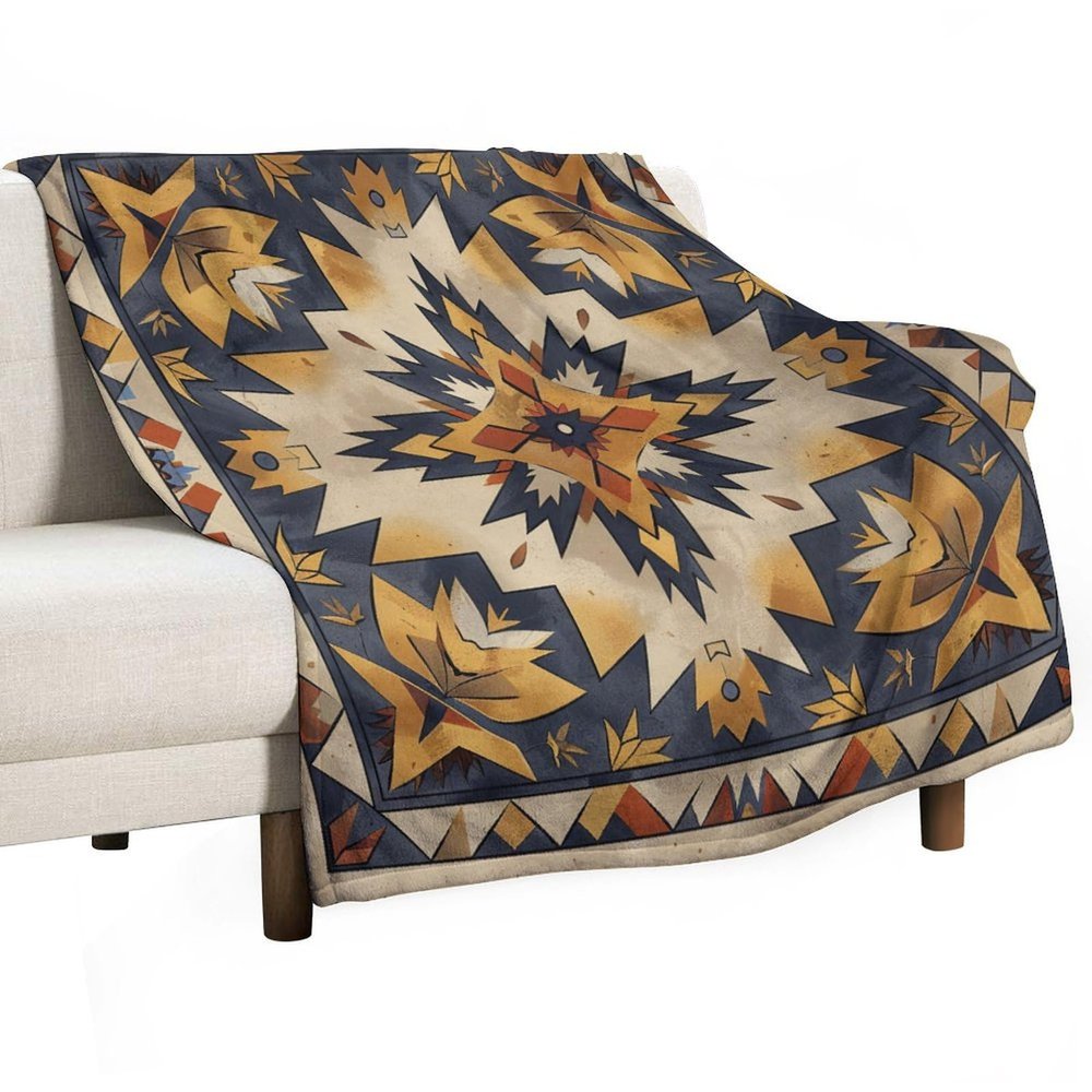 HDESDIS Minimalist Geometric Throw Blanket, Soft Cozy Warm Abstract Floral Art Deco Flannel Blankets for Sofa Couch Bed, 30x40 Inch