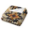 HDESDIS Minimalist Geometric Throw Blanket, Soft Cozy Warm Abstract Floral Art Deco Flannel Blankets for Sofa Couch Bed, 30x40 Inch view 3