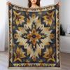 HDESDIS Minimalist Geometric Throw Blanket, Soft Cozy Warm Abstract Floral Art Deco Flannel Blankets for Sofa Couch Bed, 30x40 Inch view 4