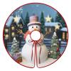 Christmas Tree Skirt 48 Inches Christmas Snowman Tree Skirt with Ruffle Border Double-Sided Christmas Tree Mat Christmas Tree Decoration for Holiday Decor view 1