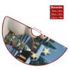 Christmas Tree Skirt 48 Inches Christmas Snowman Tree Skirt with Ruffle Border Double-Sided Christmas Tree Mat Christmas Tree Decoration for Holiday Decor view 2