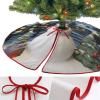 Christmas Tree Skirt 48 Inches Christmas Snowman Tree Skirt with Ruffle Border Double-Sided Christmas Tree Mat Christmas Tree Decoration for Holiday Decor view 3