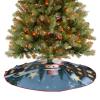 Christmas Tree Skirt 48 Inches Christmas Snowman Tree Skirt with Ruffle Border Double-Sided Christmas Tree Mat Christmas Tree Decoration for Holiday Decor view 4