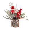 Small Christmas Tree, Mini Tabletop Christmas Tree with Christmas Ball Ornaments Red Berry Pine Cone Greenery, Artificial Small Xmas Tree for Christmas Decorations Home Room view 1