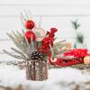 Small Christmas Tree, Mini Tabletop Christmas Tree with Christmas Ball Ornaments Red Berry Pine Cone Greenery, Artificial Small Xmas Tree for Christmas Decorations Home Room view 3