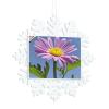 Christmas Ornaments Purple Daisy Snowflake Ornaments Christmas Hanging Plastic Glitter Snowflake Ornaments Christmas Tree Decorations for Winter Wonderland Party view 2