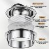Round 304 Stainless Steel Vent Covers Ventilation Grill Hood Stainless Steel Round Wall Vent Outlet With Screen Mesh Vent Cover Dryer Vent Covers External Extractor Wall Vent Outlet(160mm/6.3in) view 3