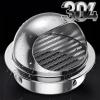 Round 304 Stainless Steel Vent Covers Ventilation Grill Hood Stainless Steel Round Wall Vent Outlet With Screen Mesh Vent Cover Dryer Vent Covers External Extractor Wall Vent Outlet(160mm/6.3in) view 4