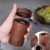 SENBAILU Toothpick Holder Solid Wood Toothpick Box Restaurant Home Black Walnut Round Toothpick Holder Toothpick Holder Dispenser(1) view 3