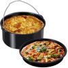 Abizarch 2Pcs Air Fryer Accessories, 8 Inch Air Fryer Pizza Cake Pan and Baking Cake Barrel Deep with Non-Stick Coating,Round Airfryer Baking Cake Pan Accessory Set view 1