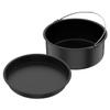 Abizarch 2Pcs Air Fryer Accessories, 8 Inch Air Fryer Pizza Cake Pan and Baking Cake Barrel Deep with Non-Stick Coating,Round Airfryer Baking Cake Pan Accessory Set view 2