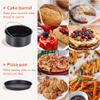 Abizarch 2Pcs Air Fryer Accessories, 8 Inch Air Fryer Pizza Cake Pan and Baking Cake Barrel Deep with Non-Stick Coating,Round Airfryer Baking Cake Pan Accessory Set view 3