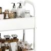 Rolling Utility Cart 3 Tiers Multifunctional Storage Rack with Wheels for Bedroom Kitchen Office Dormitory view 2