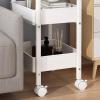 Rolling Utility Cart 3 Tiers Multifunctional Storage Rack with Wheels for Bedroom Kitchen Office Dormitory view 3