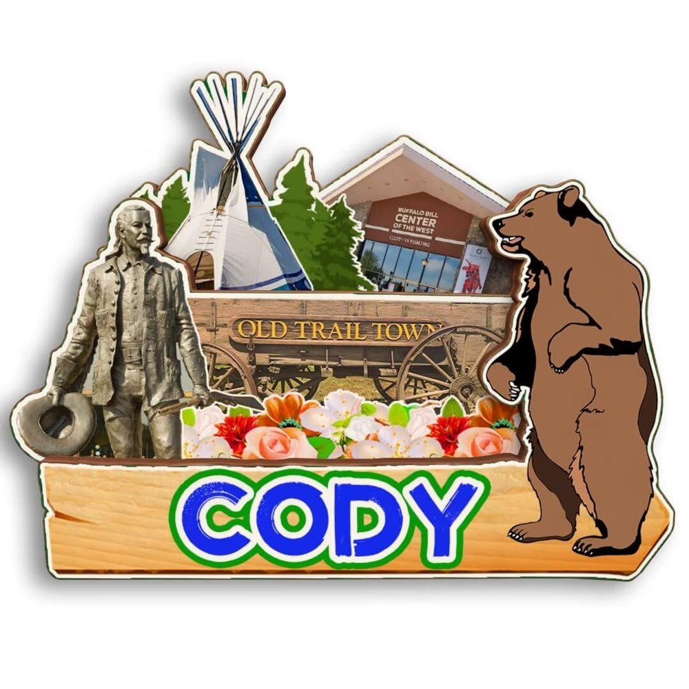 Cody Wyoming USA Wooden 3D Fridge Magnet City Travel Souvenir Cute Refrigerator Stickers Home Kitchen Decoration