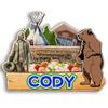 Cody Wyoming USA Wooden 3D Fridge Magnet City Travel Souvenir Cute Refrigerator Stickers Home Kitchen Decoration view 1