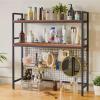 1/2PCS Metal Desktop Bookcase For Computer Desk - 2-Tiers Desktop Bookshelf, Adjustable Wood Display Rack Organizer, Desktop Bookshelf Organization Rack, For Dorm Office Decor(Black,2PCS-95x20x98cm) view 2