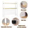1/2PCS Metal Desktop Bookcase For Computer Desk - 2-Tiers Desktop Bookshelf, Adjustable Wood Display Rack Organizer, Desktop Bookshelf Organization Rack, For Dorm Office Decor(Black,2PCS-95x20x98cm) view 4