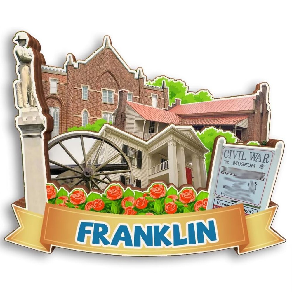 Franklin Tennessee USA 3D Fridge Magnet Wooden City Travel Souvenir Refrigerator Stickers Home Kitchen whiteboard Decor