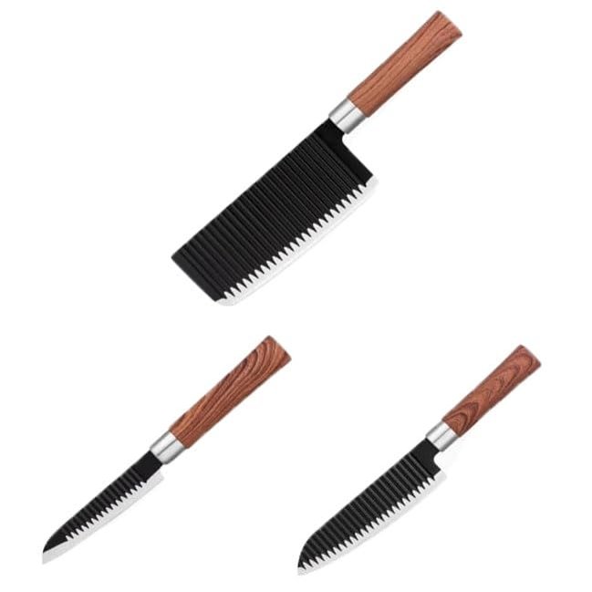 3Pcs Household stainless steel kitchen knife, kitchen knife, meat cutting knife, steak meat processing, Western chef specific cutting knife, fruit knife, small knife