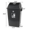 Gainhope Set of 4 Plastic 18 Gallon Heavy Duty Swing Top Trash Can, Tall Commercial Garbage Bin, Large Wastebasket with Lid view 2