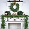 2Pcs 6FT Norfolk Pine Garland Christmas Dense Winter Pine Garland Green Artificial Faux Greenery Real Touch Garlands for Mantle, Wall, Table, Home Xmas Holiday Decor view 1