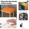 SUSEHXD 5 in 1 Nesting Ottoman Cube Chair, Stackable Sofa Chair Stools, Leather Square Ottoman Bench, Foot Stool with Wheels for Living Room, Dining Room(White,Small) view 3