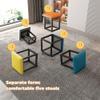 SUSEHXD 5 in 1 Nesting Ottoman Cube Chair, Stackable Sofa Chair Stools, Leather Square Ottoman Bench, Foot Stool with Wheels for Living Room, Dining Room(White,Small) view 4