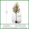 Artificial Camellia Tree with Leaves and Flowers, High Simulation Fake Plants Bonsai Plants, Faux Plant Decor for Foyer, Bedroom, Sitting Room(H1.8m/70in/5.9ft) view 2