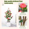 Artificial Camellia Tree with Leaves and Flowers, High Simulation Fake Plants Bonsai Plants, Faux Plant Decor for Foyer, Bedroom, Sitting Room(H1.8m/70in/5.9ft) view 4