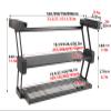 VSKXFDDB Kitchen Organizer Kitchen Pull Down Wall Cabinet Storage Organizer, 2-Tier Pull-Down Dish and Spice Rack System, Fold Pull Down Shelf Brackets Holds Seasoning Jars, Bottles, Shakers, Black view 2