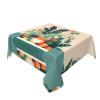 WHJYMX Square Decorative tablecloths 54"x54" Coffee Table Cloth Washable and Reusable for Dining Table, Coffee Table Cartoon Small Green Plant Printing view 2