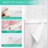 BOSIJOY No Hook Shower Curtain with Snap in Liner Set,Winter Christmas Polar Bear Penguin Waterproof Fabric Shower Curtains Arctic Snowy Scene Pink Double Layer Bath Curtain for Bathroom,36Wx72L view 4