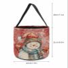 ZFUNCING 2 Pieces Halloween Trick or Treat Candy Bags,Merry Christmas Winter Snowman Holly Reusable Goody Bucket Collapsible Candy Tote Bag for Holiday Gift Basket Party Favor,White Snowflake on Red view 2