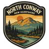 North Conway New Hampshire Souvenir Travel Destination Die Cut Hexagon Decorative Flat Magnet 2-Inch view 1