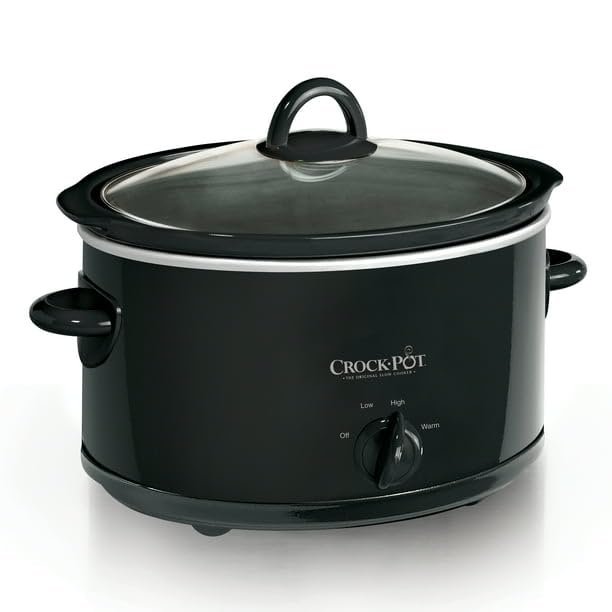 FYNORI 4-Quart Classic Slow Cooker, Black, Oven-Safe Stoneware, Dishwasher-Safe And 3 Manual Heat Settings