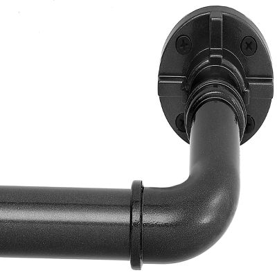 YAJUXIU Industrial Curtain Rod, 1 Inch, Black, Steel, 144-168 Inch, Hanging Rod, Wall & Ceiling Mount, Living Room, Bedroom, Dining Room, Kitchen, Home Office