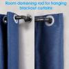 YAJUXIU Industrial Curtain Rod, 1 Inch, Black, Steel, 144-168 Inch, Hanging Rod, Wall & Ceiling Mount, Living Room, Bedroom, Dining Room, Kitchen, Home Office view 2