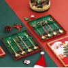 Stainless Steel Christmas Spoon for Home 4 Pieces Xmas Decorative Pendants Stirring Utensils for Coffee Tea Drinking Festival Everyday Use (Four-piece set of punched pendant spoon (gift box)) view 3