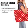 YSBYEIU Red Polka Dots Tote Bag Large Women Men Casual Shoulder Bag Handbag Polka Dots Reusable Shopping Grocery Bag view 2