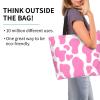 YSBYEIU Cute Cow Print Tote Bag for Women Men Cow Print Bags Reusable Grocery Shopping Bag for Travel, Work, Beach Gym view 2