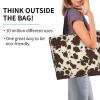 YSBYEIU Cute Cow Print Tote Bag for Women Men Cow Print Bags Reusable Grocery Shopping Bag for Travel, Work, Beach Gym view 2